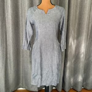 Bitte Kai Rand Gray Linen Dress Womens Small Minimalist Scandinavian Midi Dress